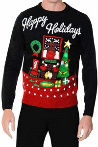 Pull De Noël Lumineux Et Musical - Sweat-shirt LED Humoristique Pour Famille, Homme Femme Adulte Ado - Taille Grande