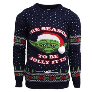 Père "Yoda" Noël - "The season to be jolly it is" - Pull Noël Star Wars - Avec pompon