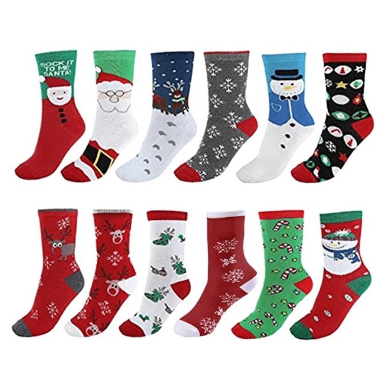 4 Paires Chaussettes De Noël - Coton, Motifs Festifs, Taille Unique, Pour Femme, Homme, Enfant