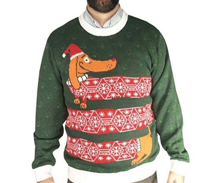 Saucisse De Noël Chien De Noël Pull Kitsch Pull De Noël