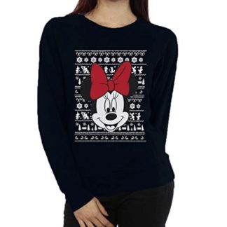 Disney Mickey Mouse Noël Femmes Flocon de neige Sweat Rouge Neuf Avec Étiquettes XS L XL