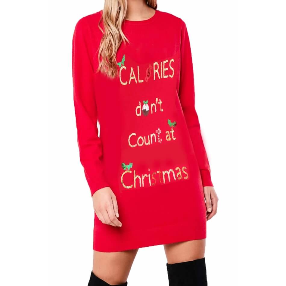 Robe Pull Femme Longue En Laine - Rouge, Manches Longues, Coupe Moulante, Pour Noël Et Hiver, Grande Taille