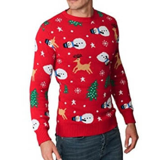 Pull De Noël Homme Humour - T-shirt Manches Longues, Motif 3D, Polyester, Cadeau Moche De Noël Lumineux