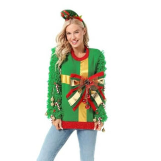 Pull De Noël Femme Chic Avec Col V Et Fausse Fourrure – Idéal Pour Les Fêtes, Confortable Et Tendance