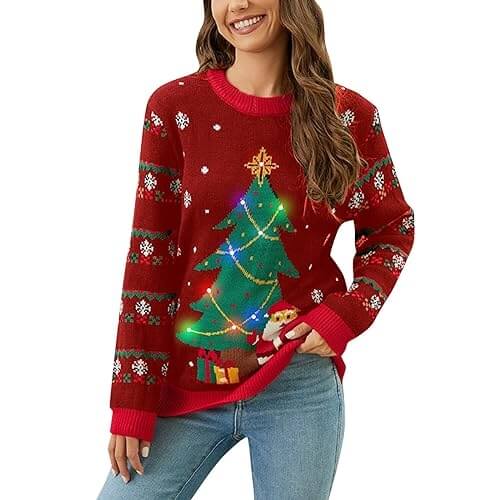 Pull De Noël « Ugly » Homme/Femme - Sweat à Capuche Avec Motifs Festifs 3D - Polyester Doux - Cadeau Humoristique