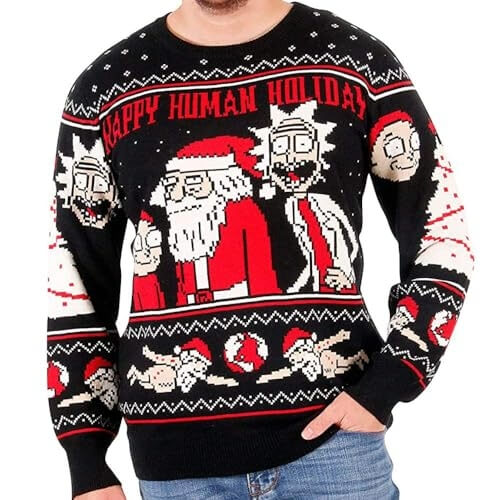 Pull De Noël Drôle Pour Homme – Sweat-shirt Imprimé Moche, Manches Longues, Coupe Oversize